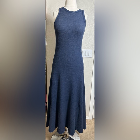 Polo Ralph Lauren Blue Waffle Knit Maxi Thermal Tank Dress. 100% Cotton. NWT, M - Picture 1 of 10